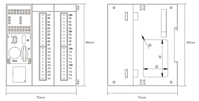 32k Steps 24VDC Plc Control Module 16DI 16DO Transistor Output Ethernet COM