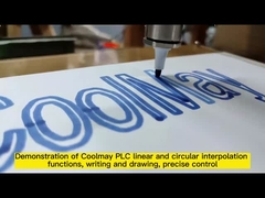 Demonstration of Coolmay PLC linear and circular interpolation functions, writing and drawing