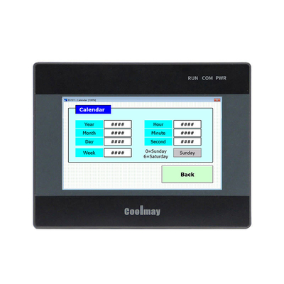 Coolmay 4.3'' HMI PLC All In One  Integrated 65536 True Color Touch Screen RS232/RS485 Port485P Compatible FX3G/FX3U/FX3S with digital temperature  For Water System EX3G-8043H-24MR
