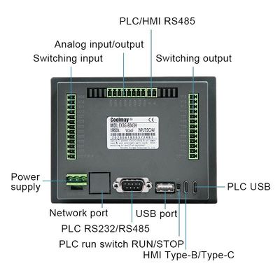4.3 Inch HMI PLC All In One Integrated Digital I/O Analog support Modbus RTU protocal Ethernet optional function For Egg Incubator
