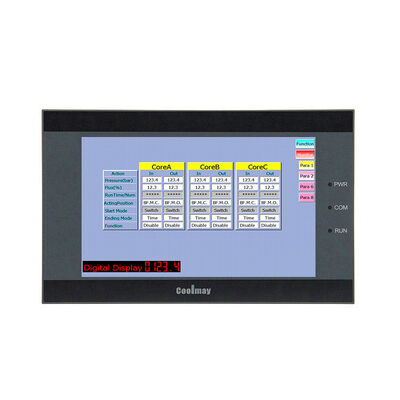 Bom preço Coolmay controlador multifuncional da série EX3U HMI PLC de 5 polegadas com comunicação 12DI / 12DO e RS232 RS485 para automação industrial on-line