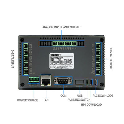 5 Inch Integrated Hmi Plc All In One Panel 12DI 4AI/2AO 10v Temperature Analog