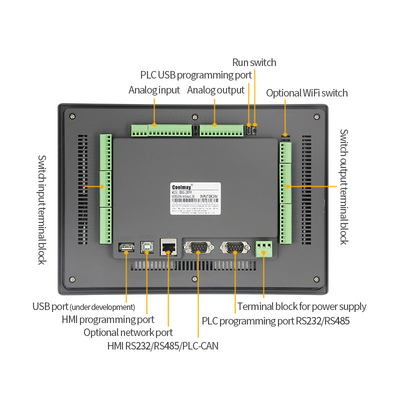 QM3G-100FH-24MR-485P 10 Inch HMI PLC All In One 30DI 30DO Modbus RTU Protocol Programmable Logic Controller