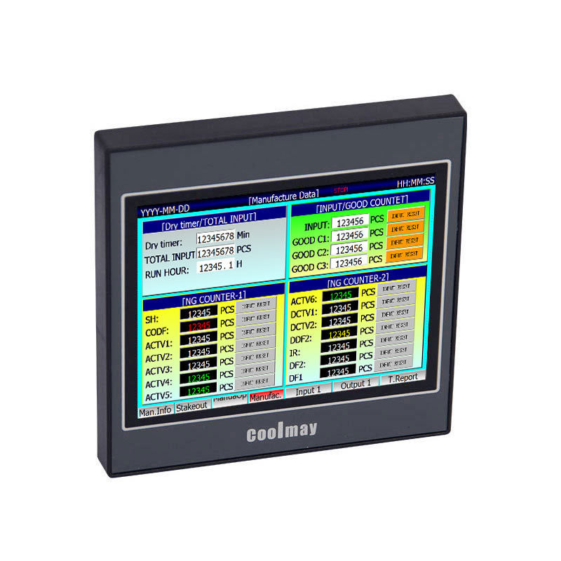 Cpu Operator Panel Coomlmay 3.5 Inch Small Size HMI Control Panel 64MB RAM Support Modbus ...