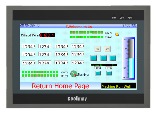QM3G-100FH-24MR-485P 10 Inch HMI PLC All In One 30DI 30DO Modbus RTU Protocol Programmable Logic Controller