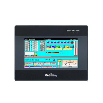 Coolmay manufacturer 4.3inch Industrial HMI Touch Panel PC 128MB RAM 400cd/m² Brightness supports Modbus TCP for automation control system