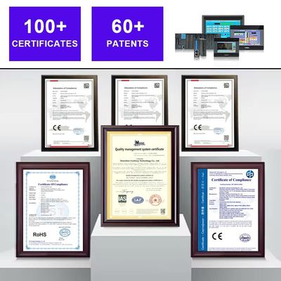 Coolmay 5 Inch HMI PLC All In One RS232 RS485 support Modbus RTU protocal Ethernet optional function plc controller programming plc with hmi touch panel integrated for industrial application