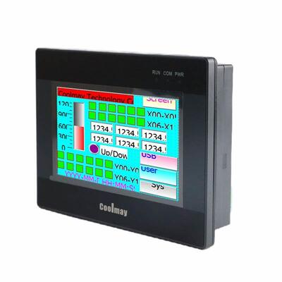 Coolmay 4.3-inch HMI PLC All-in-One with 12DI/12DO and 4AD2DA Analog for Industrial Automation