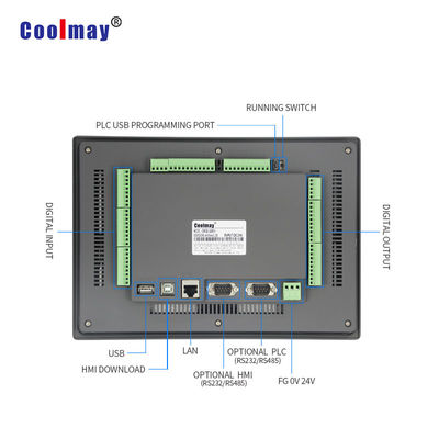 408MHz 10 Inch HMI PLC All In One 32 Bit CPU 16AI 8AO USB Connection